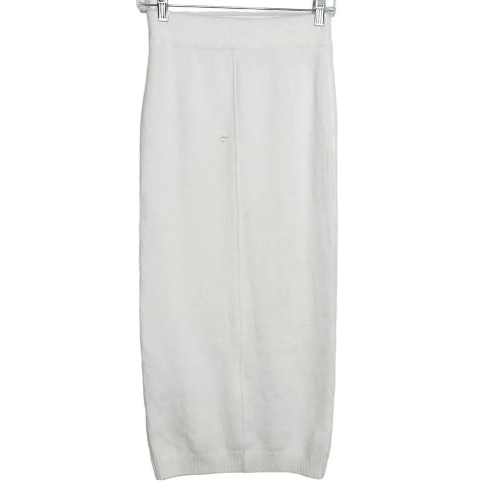 Missguided Tall Midi Knit Skirt White Size 2/4 TALL